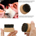 Round Spade Wood Beard Brush Customized Processing Bristle Hair Brush  For Man's Beard Comb